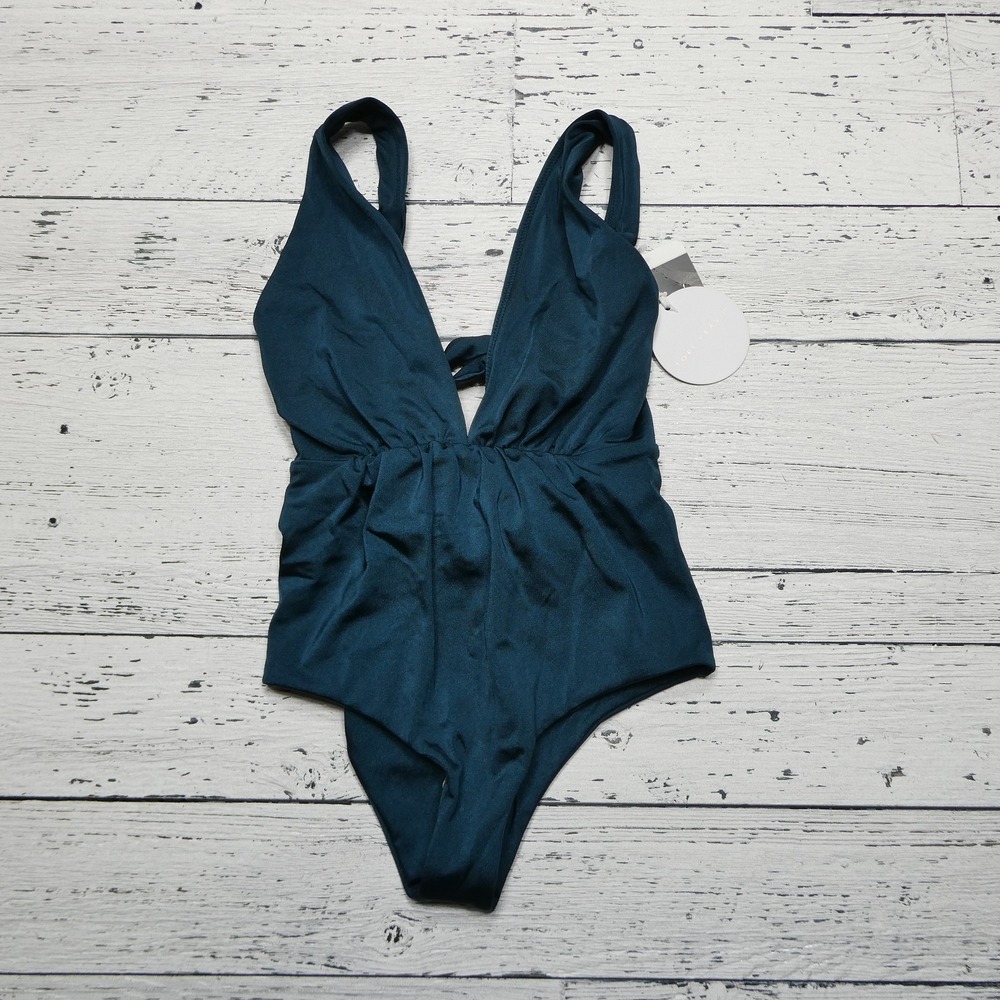 Tori Praver Andie One Piece Swimsuit Womens XS Teal Blue Designer Swim‎ New